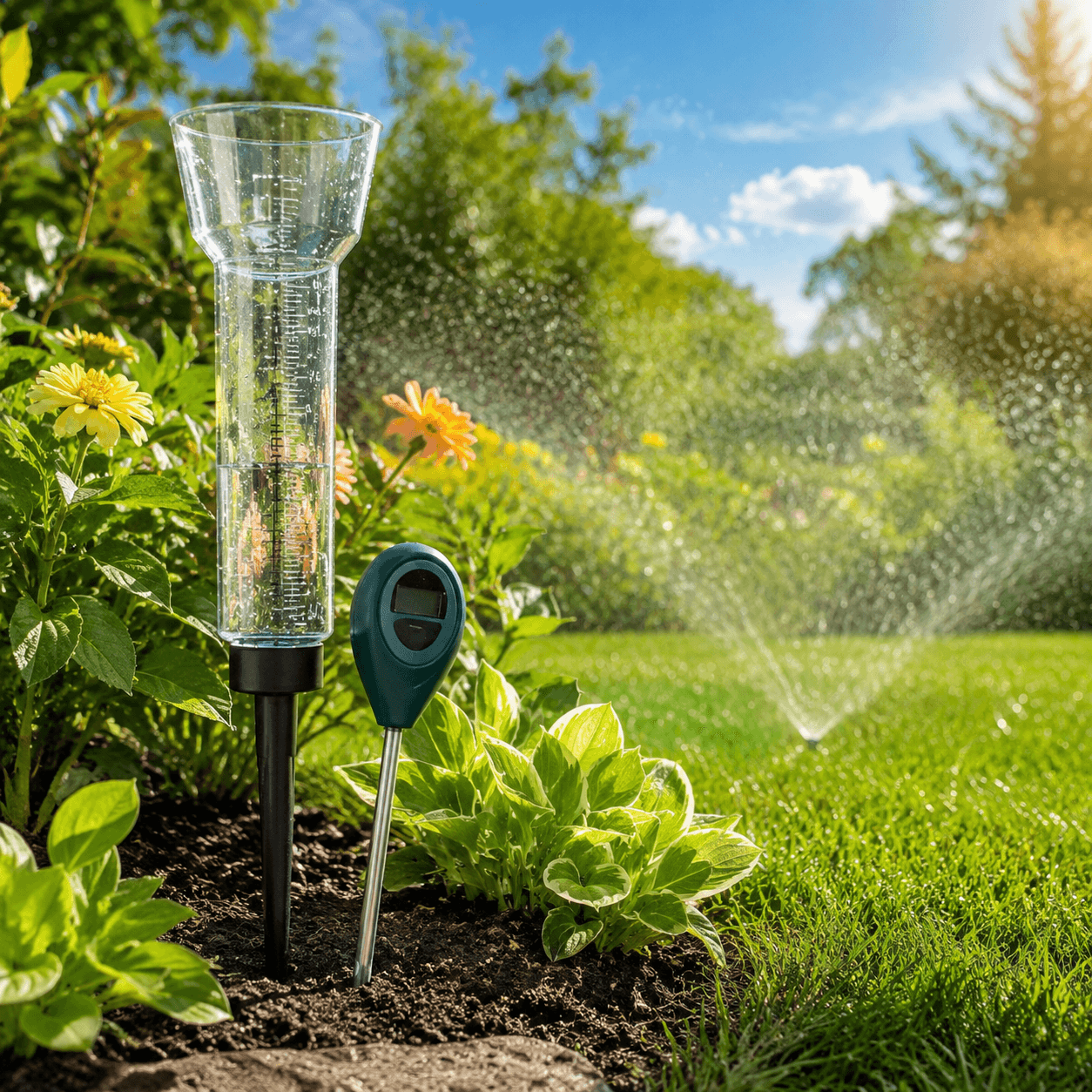 Rain Gauge & Moisture Meter